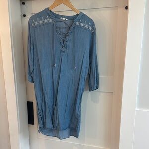 Blue Tunic with Embroidered Details